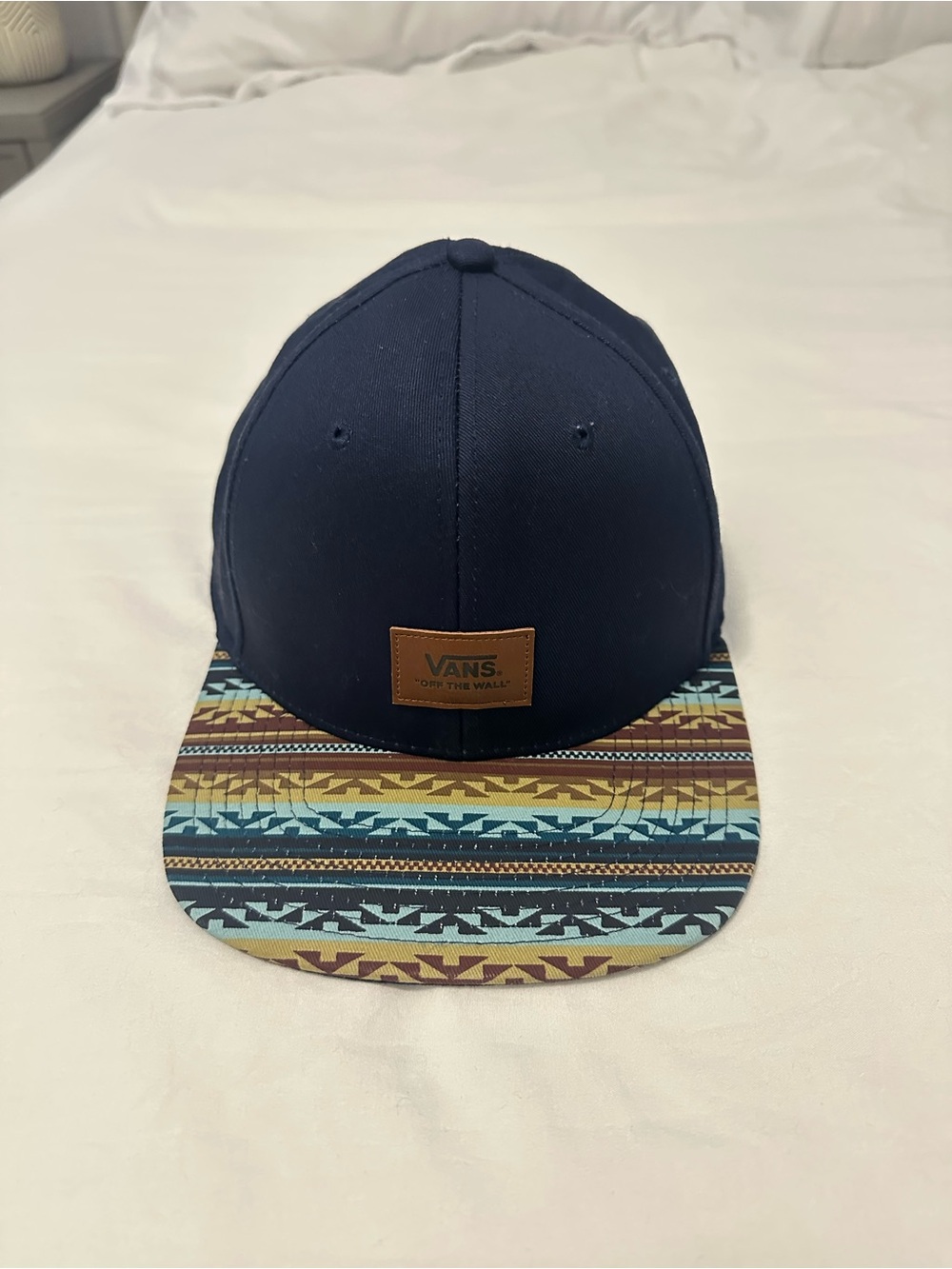 Vans Navy Snapback with Multicolor Aztec Brim